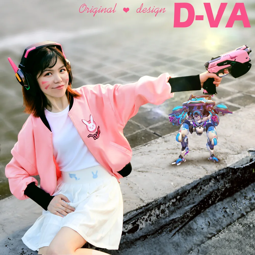 Горячая игра OW dva бейсбольная куртка розовый высокое качество полиэстер D. VaCoat толстовка бренд D. Va осень зима Толстовка для женщин