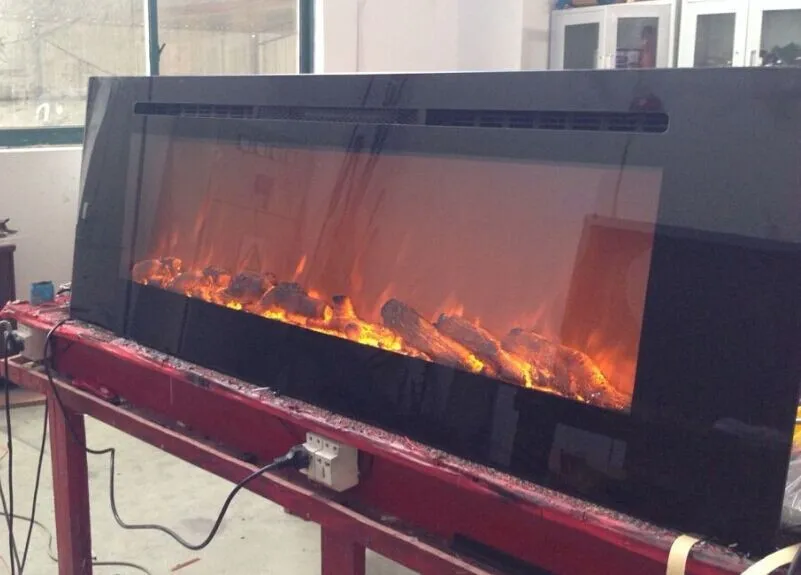 

modern wall-mount fireplace