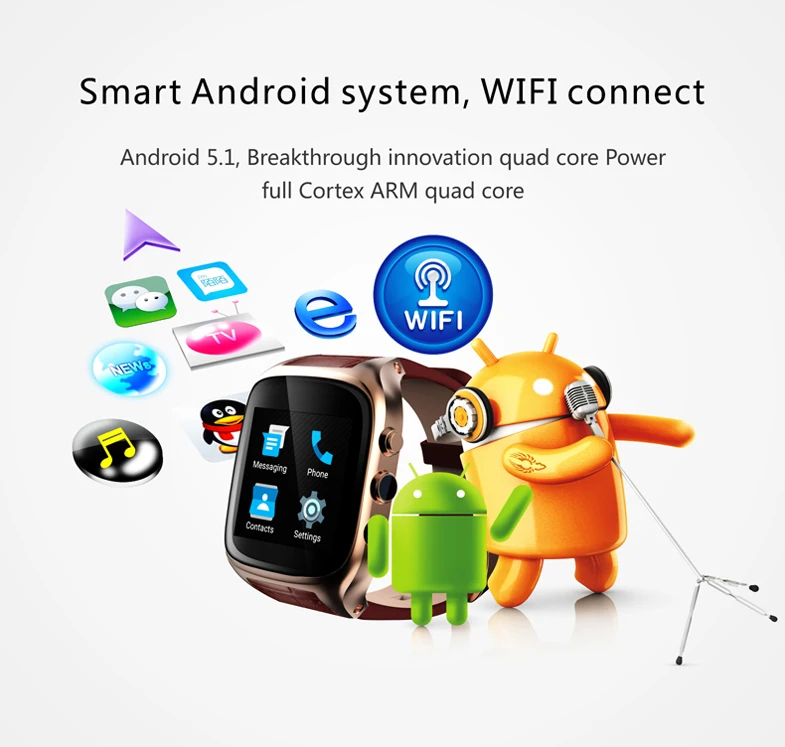 Двухъядерные Смарт-часы SMARCENT 3g с поддержкой Wi-Fi Bluetooth X01S, Android, умные часы 1G+ 8G, gps, умные часы 1,3 ГГц с камерой pk T1 H1