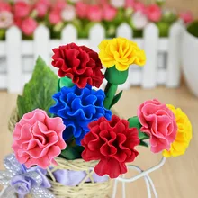 10 шт./лот, креативная ручка ручной работы с цветами, мягкая Роза из полимерной глины, гвоздика, тюльпан, ручка, детский подарок