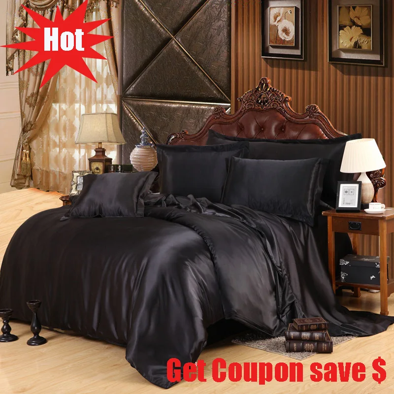

Free shipping solid color hot sale duvet cover set imitate silk bedding set 3 or 4pcs bed sheet pillowcase duvet cover sets