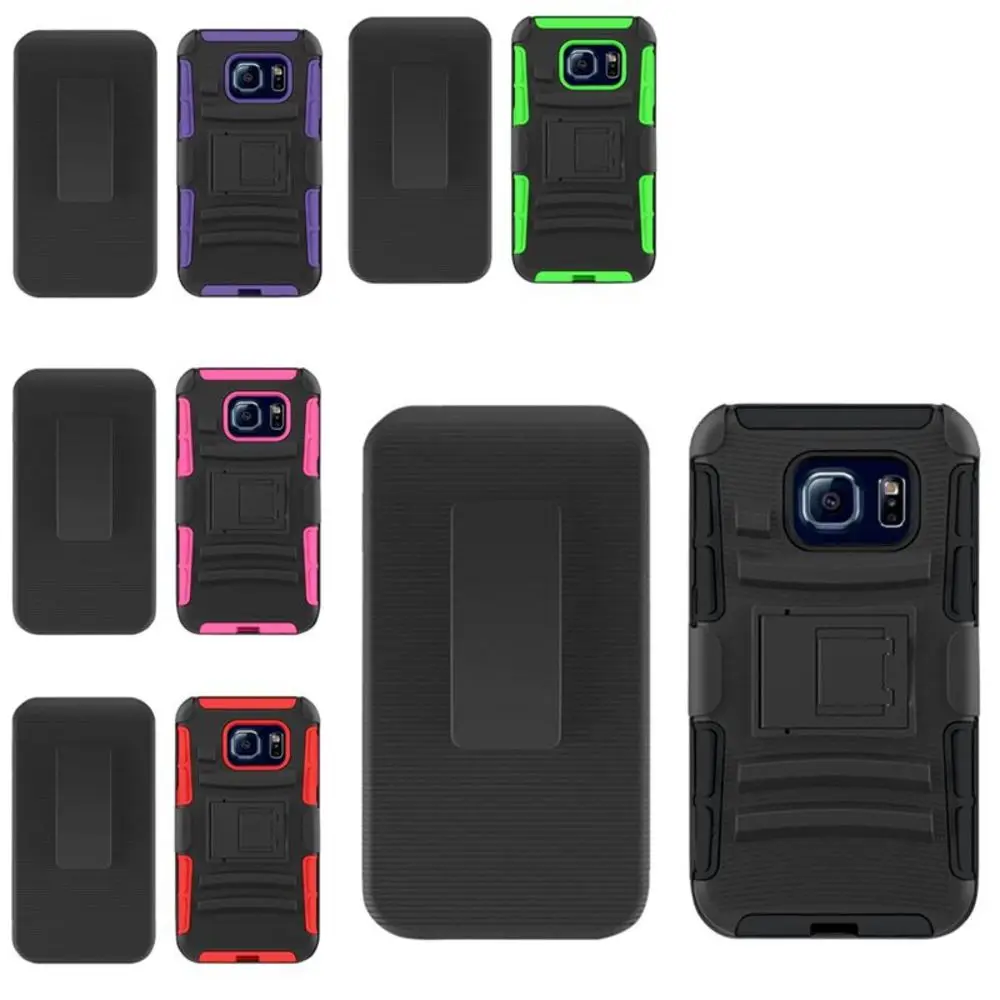 Heavy Duty Armor Case w/ Holster Belt Clip Stand For Samsung Galaxy S6 Edge |