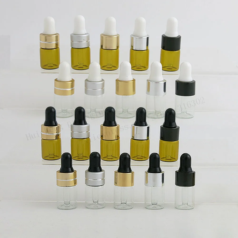 Мини флакон с пипеткой из прозрачного янтарного стекла 100x2 мл|perfume jar|jars for cosmeticsjar