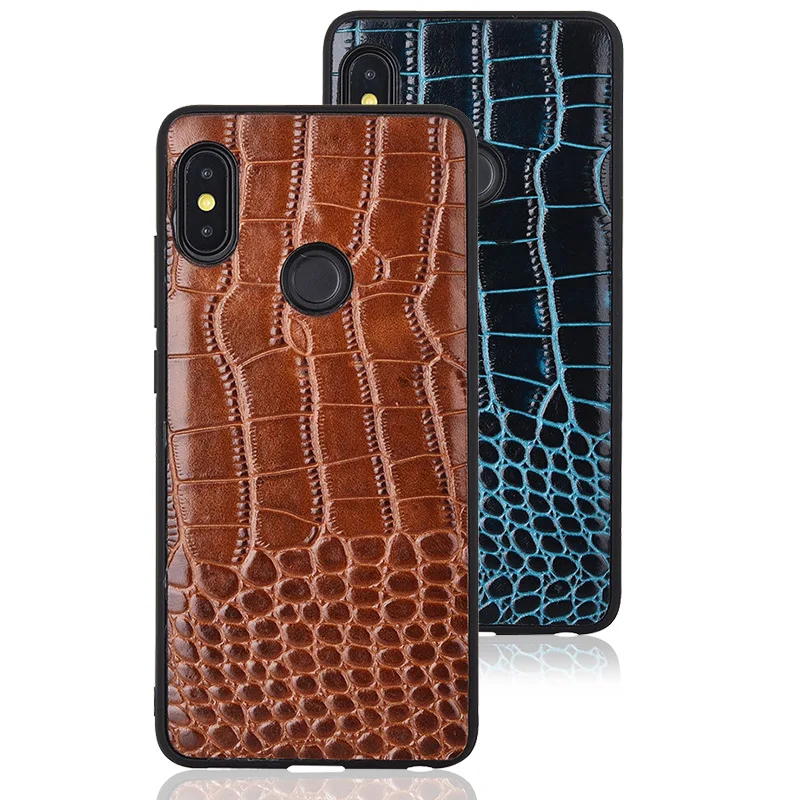 Case For Xiaomi Redmi Note5 / S2 High Quality Crocodile Texture Genuine Leather Back Cover Note 5 S 2 | Мобильные телефоны и