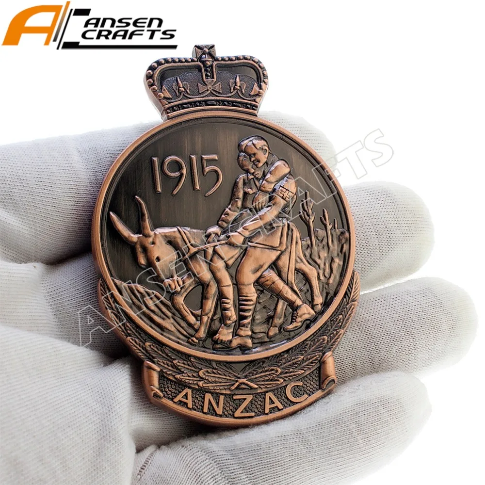 

Anzac Gallipoli Campaign Commemorative 1915 Australian Zelanian Military Plaque Medallion Medal