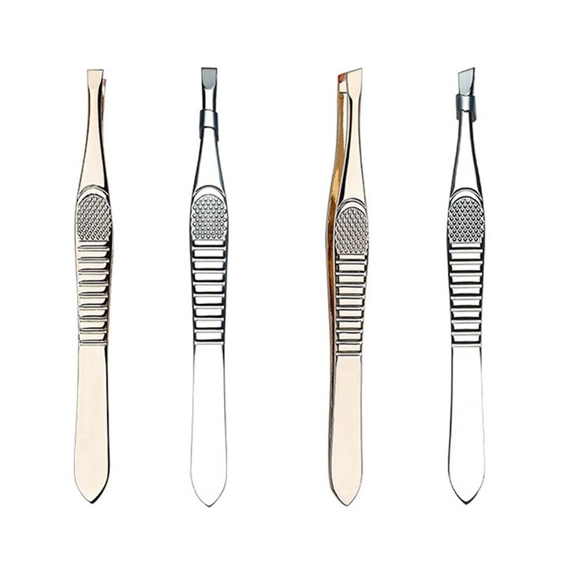 

1Pcs Gold and Silver Color Eyebrow Tweezer Eyebrow Tweezers For Hair Beauty Tool Multifunction False Eyelashes Eyebrow