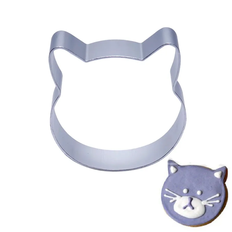 

Thicken Cookie Cutters Moulds Quality Aluminum Alloy Cute Cat Shape Cookie Stamp Biscuit Mold DIY Pastry Decorating Baking Tools
