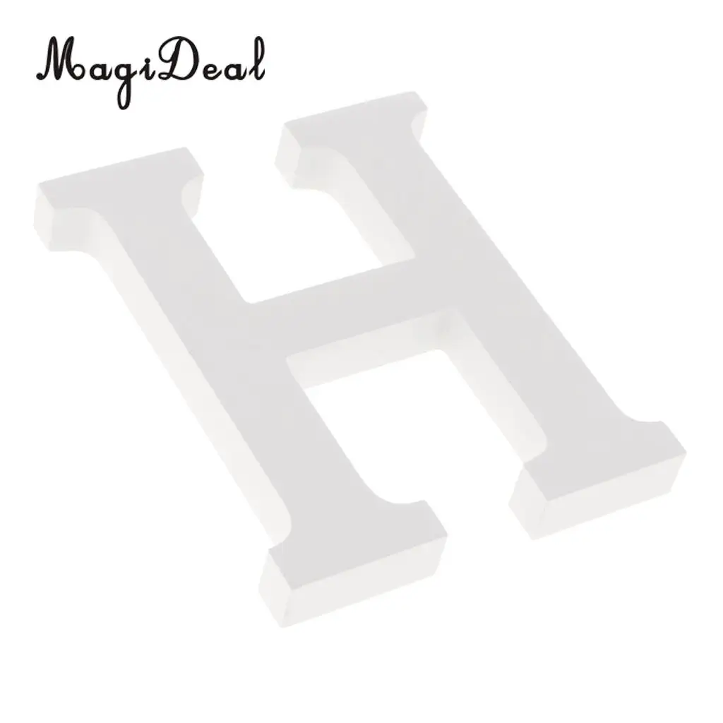 Wooden Alphabet DIY Block Words Sign Hanging Decor Letter for Home Bedroom Office Wedding Party Decor White