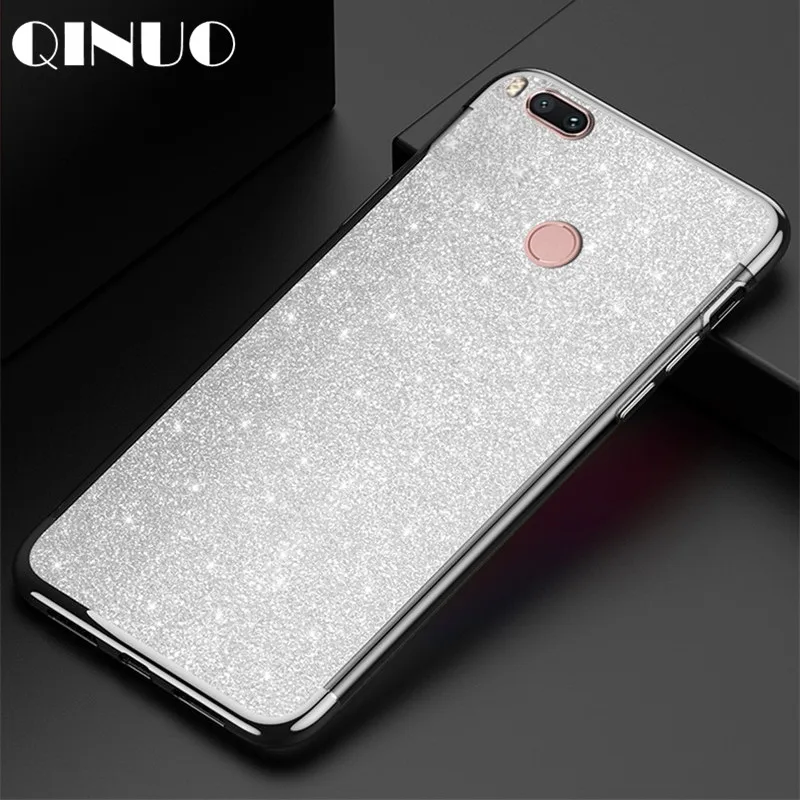 

QINUO Plating Case For Xiaomi 5X 6 6X 8 SE Explore versio Luxury Glitter Powder Clear Soft TPU Case For Xiaomi A1 A2 Cover Capa