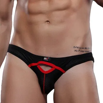 

KWAN.Z male underwear low-waist cuecas sexy underwear men viscose briefs male panties cutout mesh jockstrap trigonometric