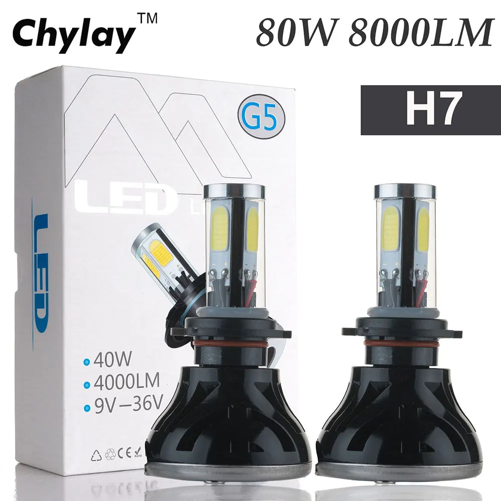 

High power h7 led bulb 80W 8000LM Auto Front light Fog lamp for car headlight