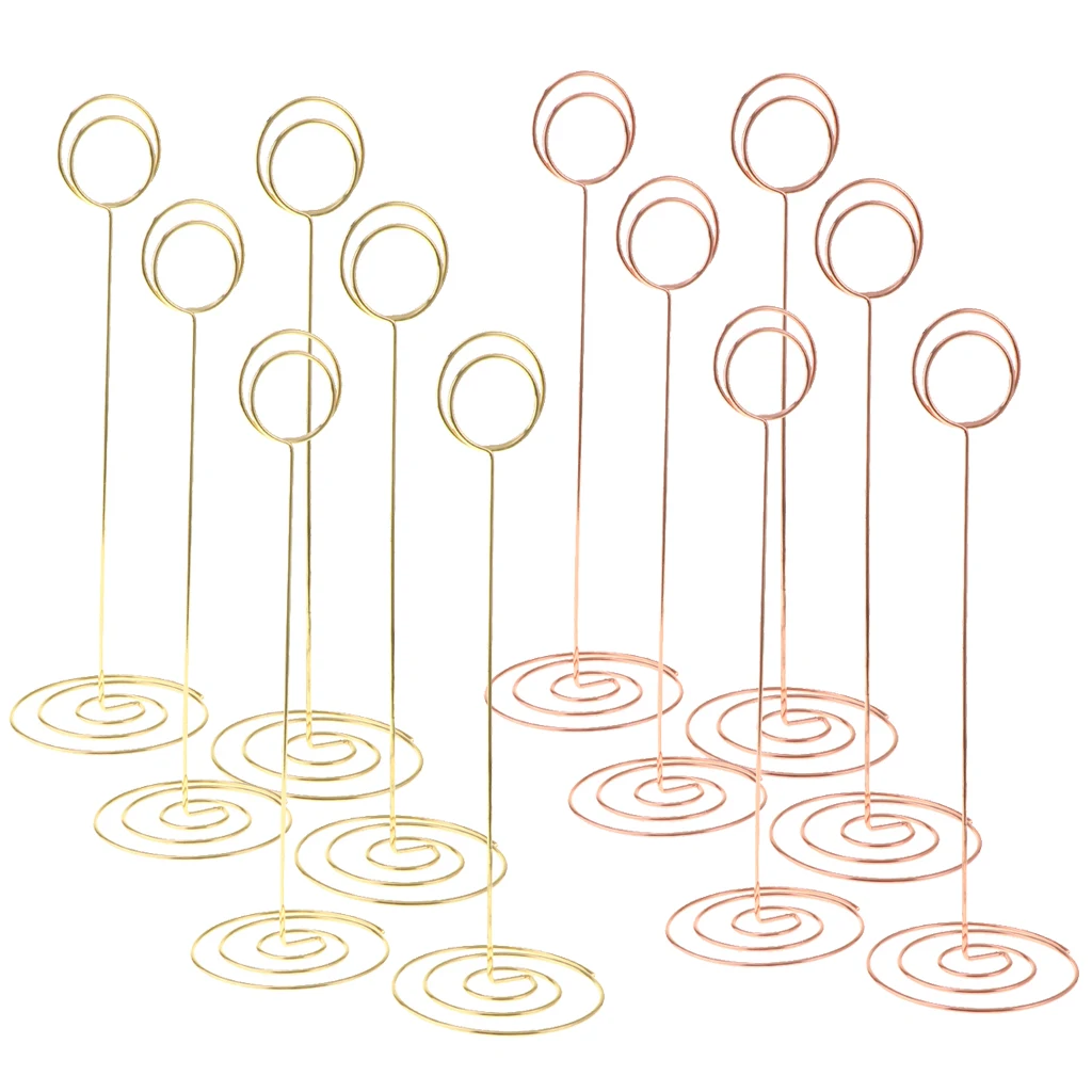 6 Pcs 22cm Tall Table Number Cards Photo Holder Paper Menu Clips Tall Place Card Holders Table Number Stand Figurines
