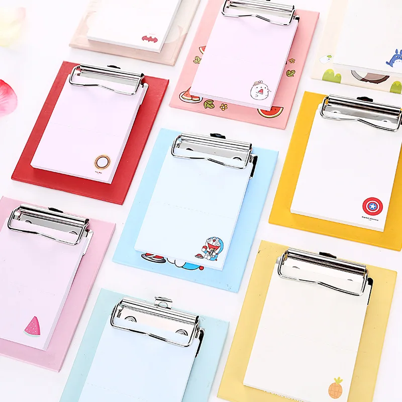 Cartoon Memo Pad with Clip Board Writing Pad Mini Planner Daily Writing