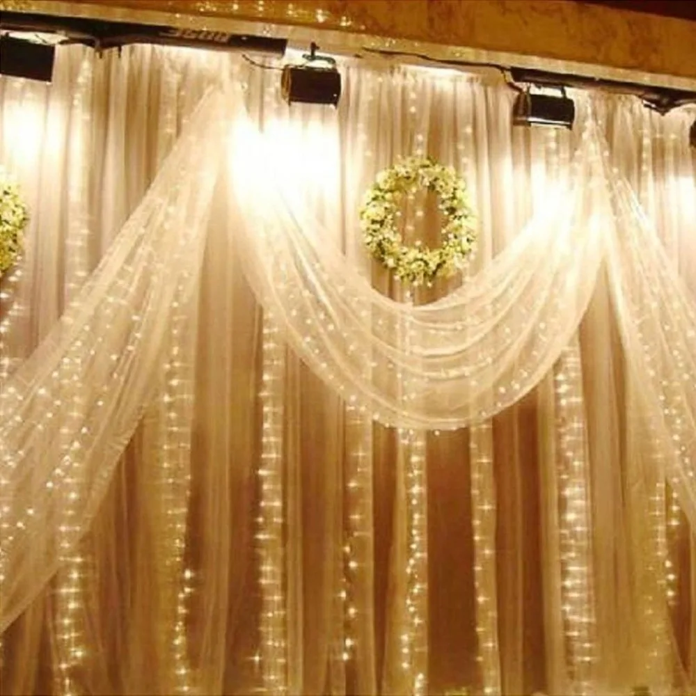 

Remote LED Curtain String Light 6x3m 600Leds Indoor Drop LED Fairy Light for Party Garden Stage Outdoor Decorative Light