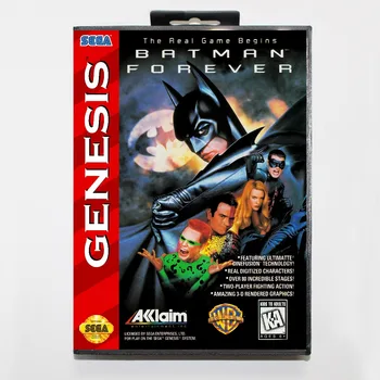 

New 16 bit MD game card - batman forever with Retail box For Sega genesis system