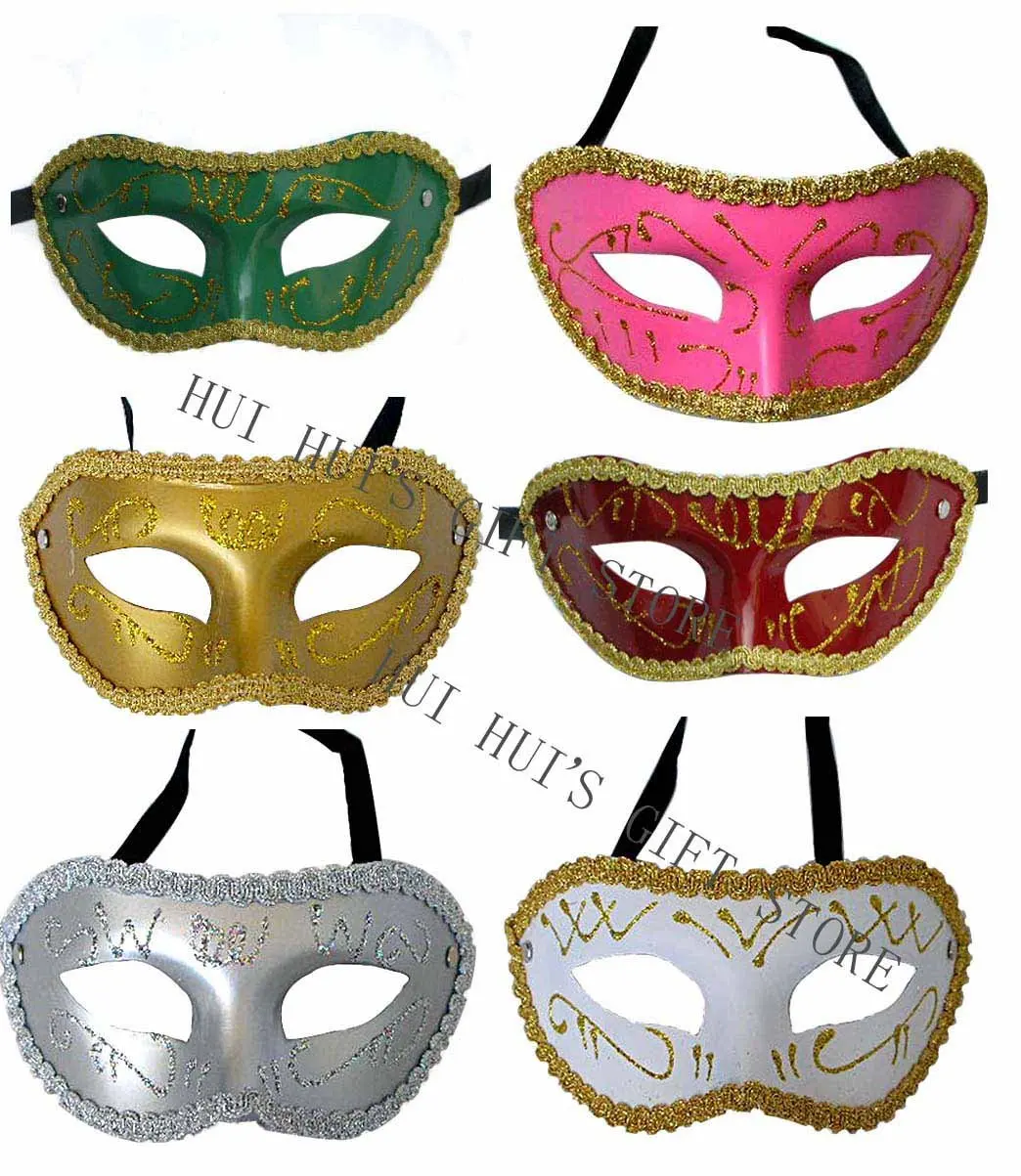 Красочные маскарадные маски на палочке, трещины вечерние венецианские маски с боковым цветком, палочная маска
