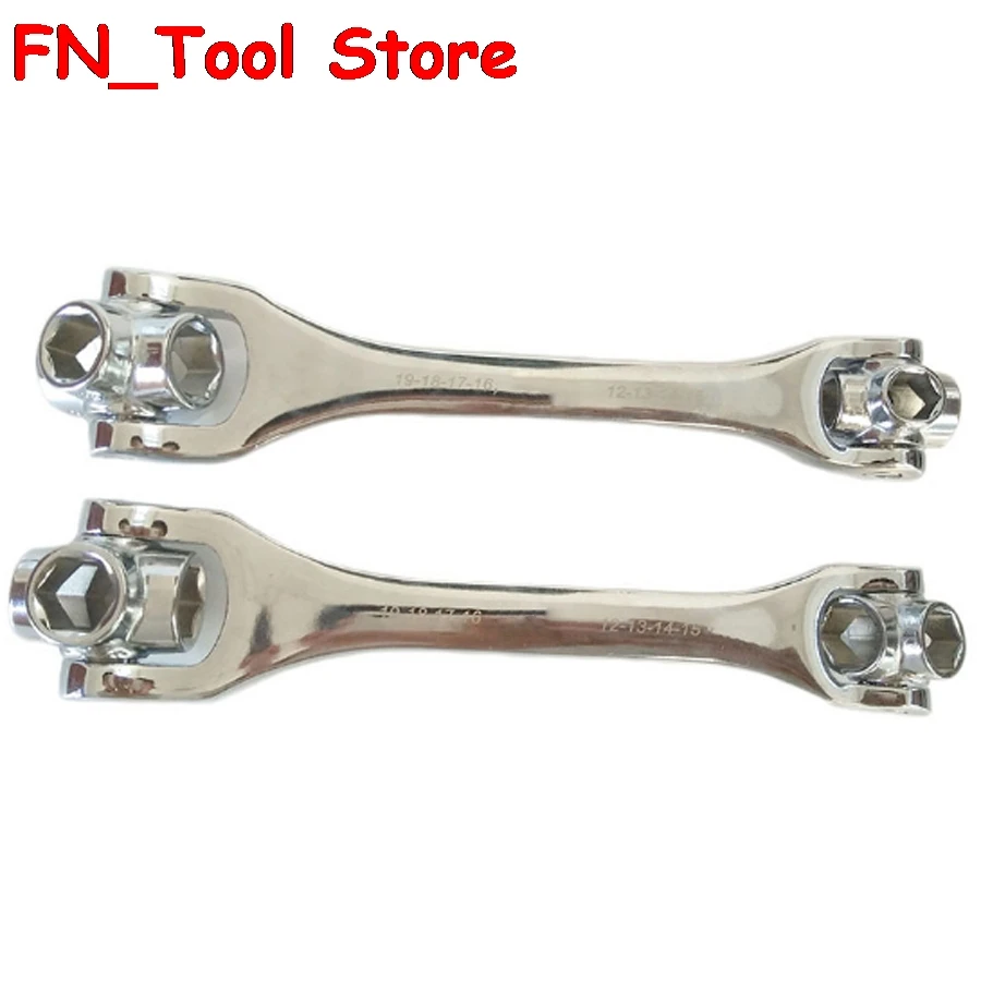 

1Pcs 8 in 1 12-19mm Socket wrench Multi-function dog bone wrench Universal revolving wrench