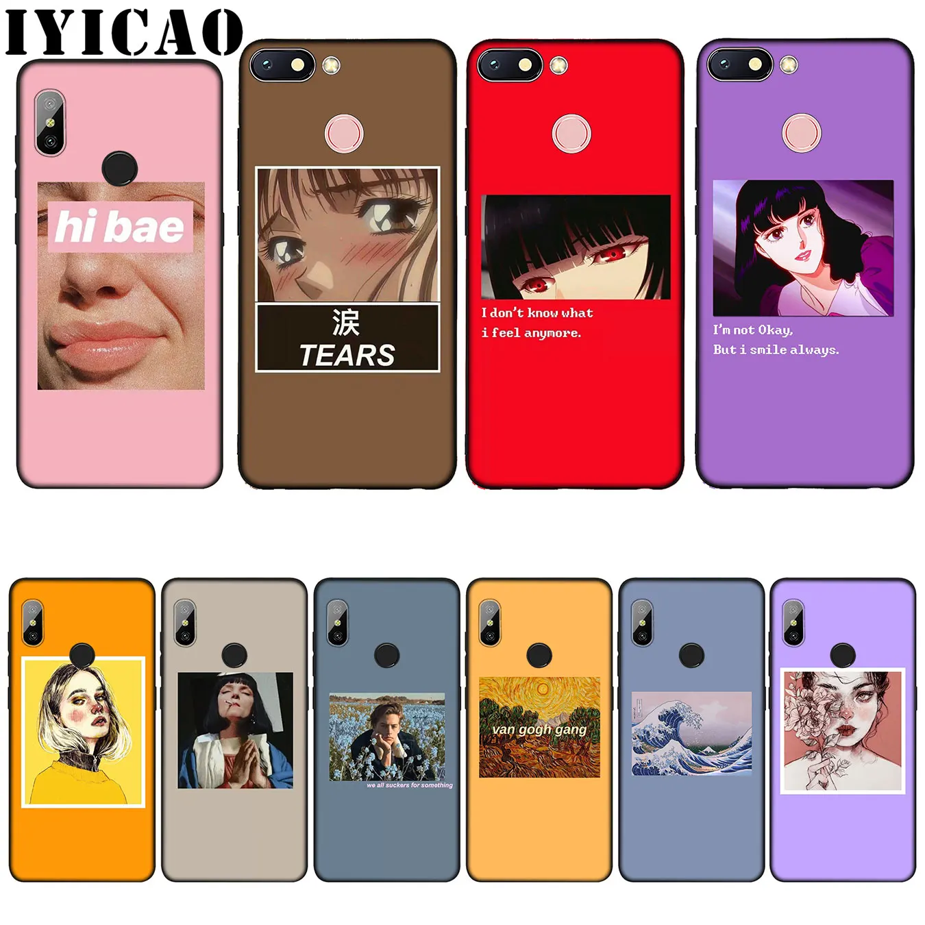 

IYICAO Great art aesthetic van Gogh Mona Lisa David Silicone Soft Case for Xiaomi Redmi 6A 5A Note 7 4 4X 5 Plus 6 Pro Cover