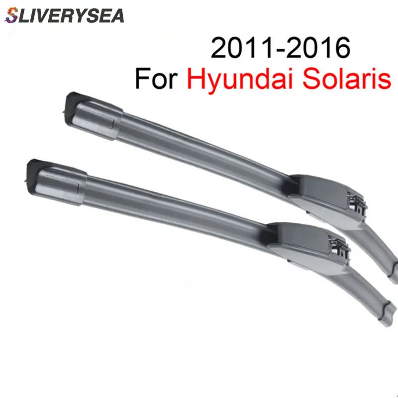 

SLIVERYSEA Wiper Blades For Hyundai Solaris 2011-2016 26''+16'' High Quality Iso9001 Natural Rubber Clean Front Windshield F03