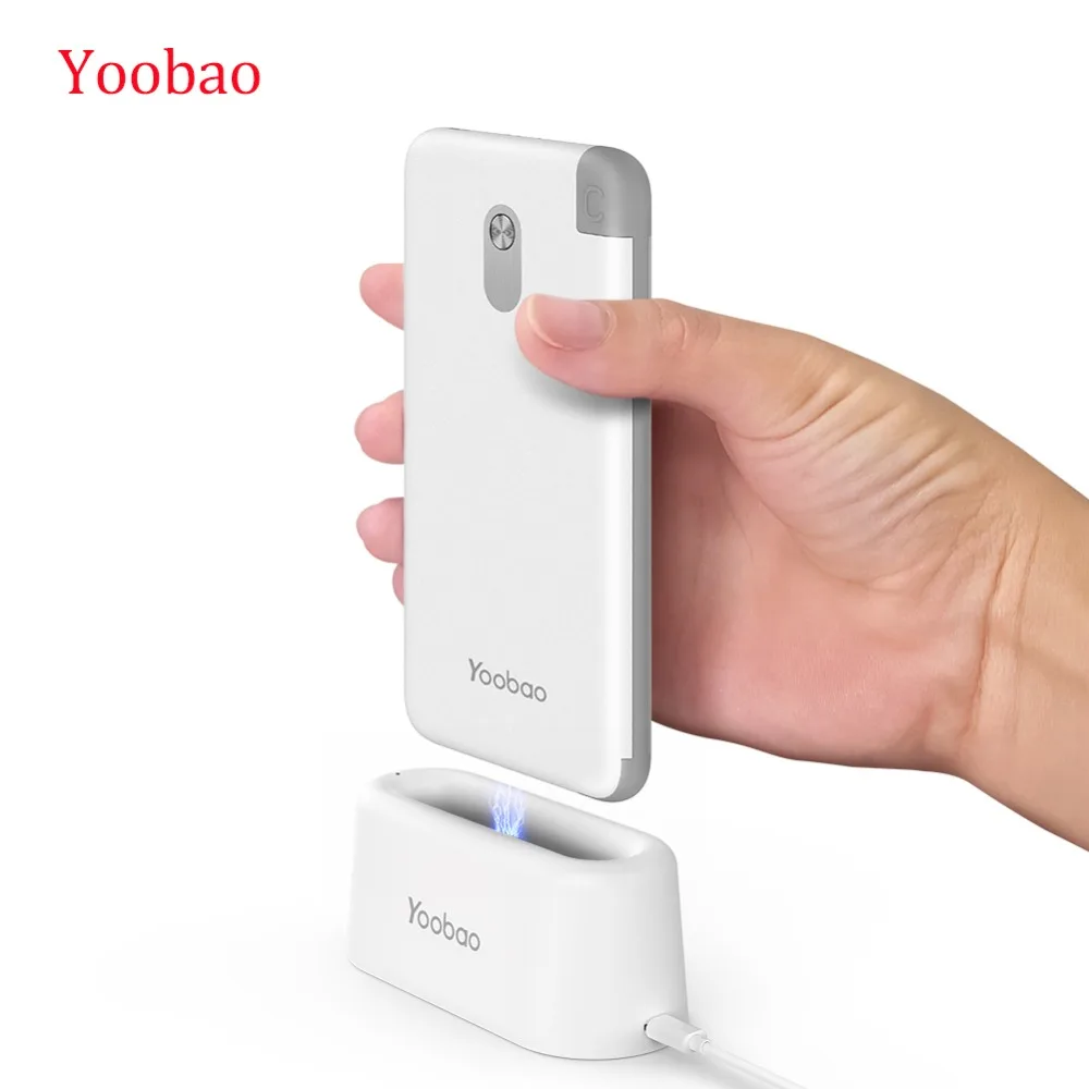 

Yoobao SC10K Power Bank 10000mAh with Charging Base Slim Powerbank with Build-in cable External Battery for iPhone X/8/7/6