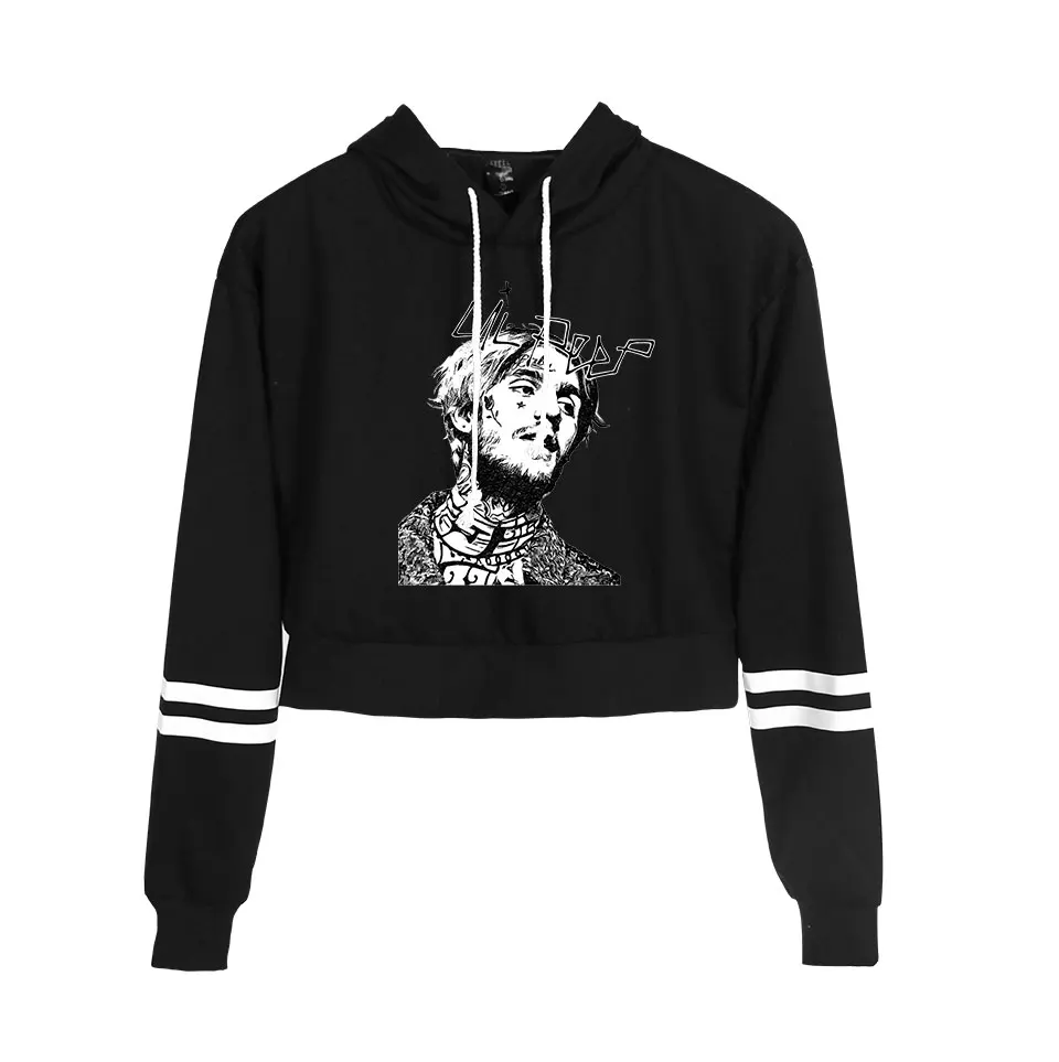Новинка Женская Повседневная весенняя одежда 2D Lil Peep до пупка с принтом KPOP лидер