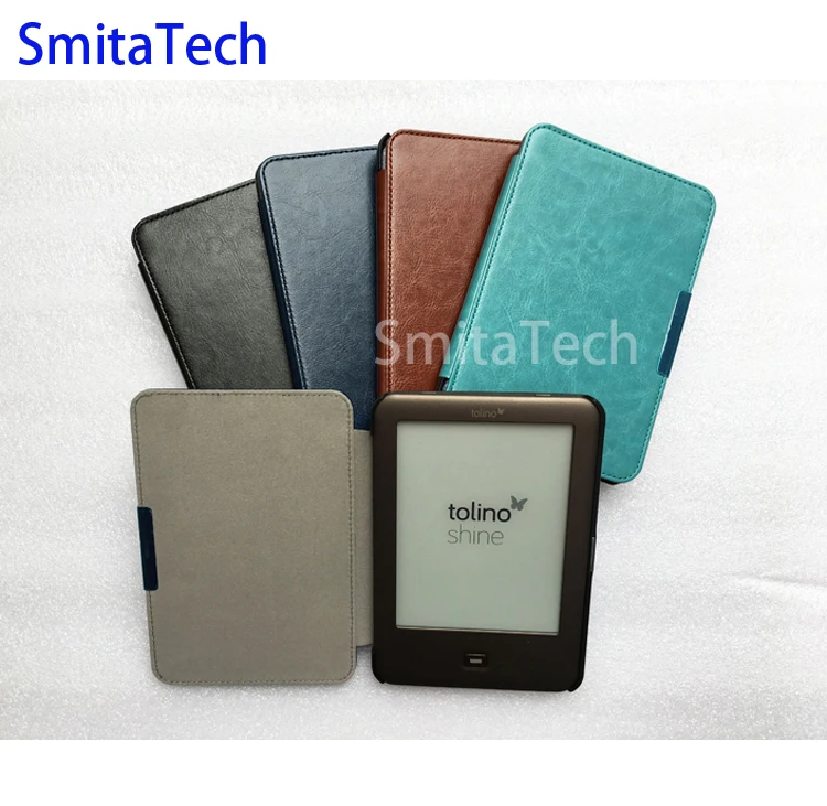 

6.0'' inch E book reader leather case for tolino shine ereader hard back cover one piece