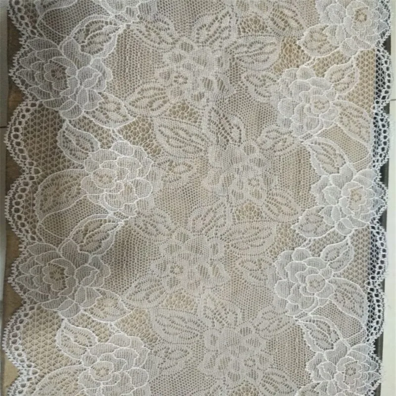 

Free Shipping New arrival 5yards/lot Width 18CM white color High quality Elastic Lace Fabric diy clothes fabric accessories