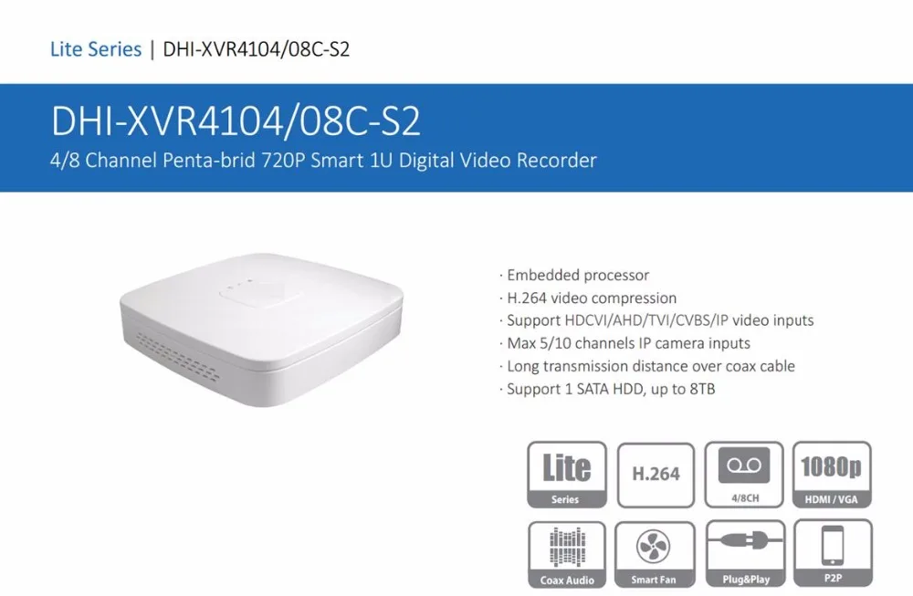 Inglés firmware XVR4104C S2 XVR4108C S2 4/8 canales penta brid 720 p