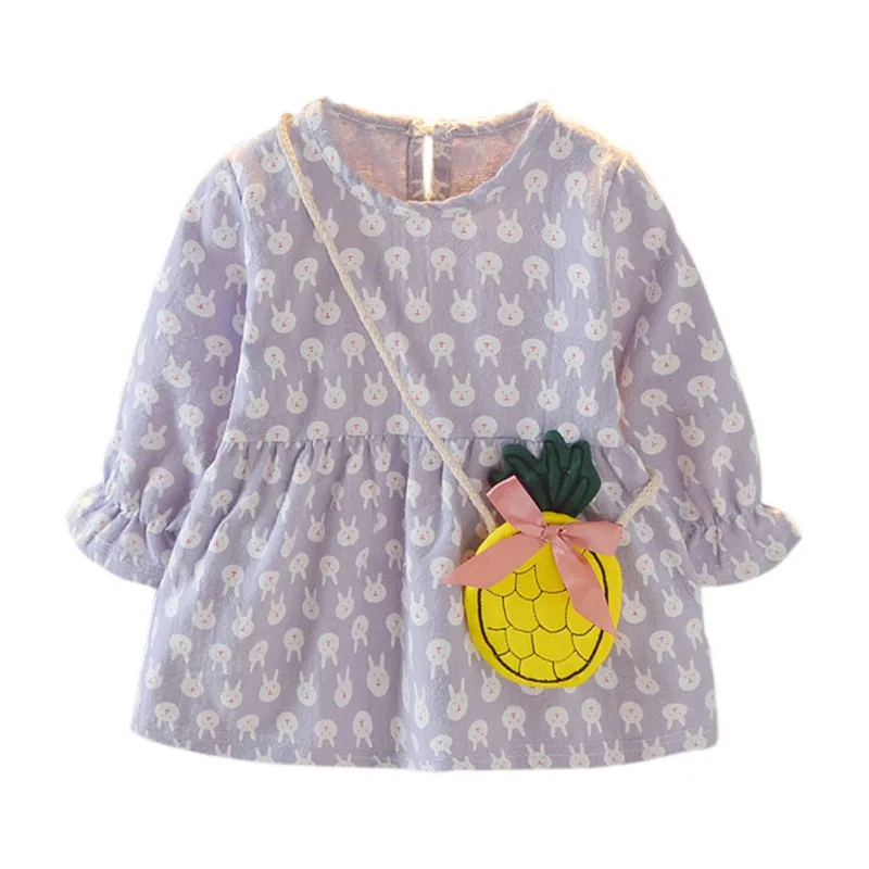 

Princess Dress For Girl Kids Girls Autumn Long Sleeve Dress Clothes Toddler Cotton Newborn Baby Girl Party Dresses With Bag
