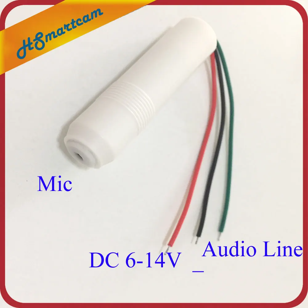  CCTV Microphone Audio Built-in Box Extremely Sensitive Mic Audio Cable 6-14 V DC Power For CCTV Sec - 32808685814