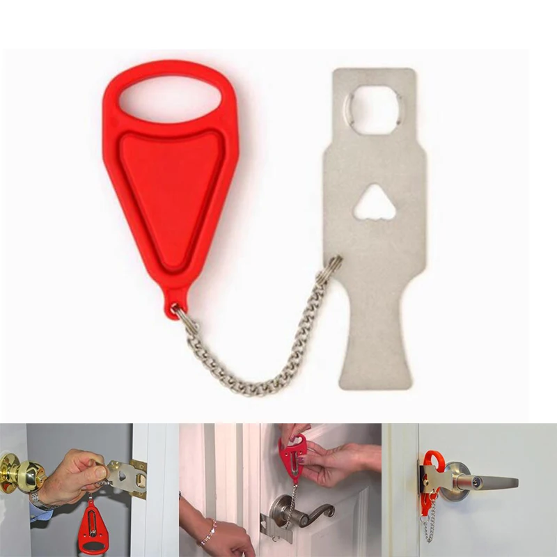 

Portable Door lock Knobs Keyless Entry Travel Safety Blocker Self-Defense Accommodation Door Stopper Door Lock