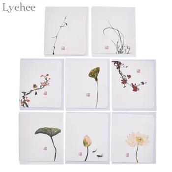 

Lychee Life 10pcs Classical Chinese Flower Scrapbook Cards With Envelope Message Cards Wedding Invitation Scrapbooking Cards