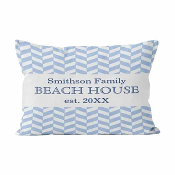 

Herringbone Blue White Beach House Custom Hot Hidden Zipper Home Decorative Rectangle Throw Pillow Cover Cushion Case Lumbar 20