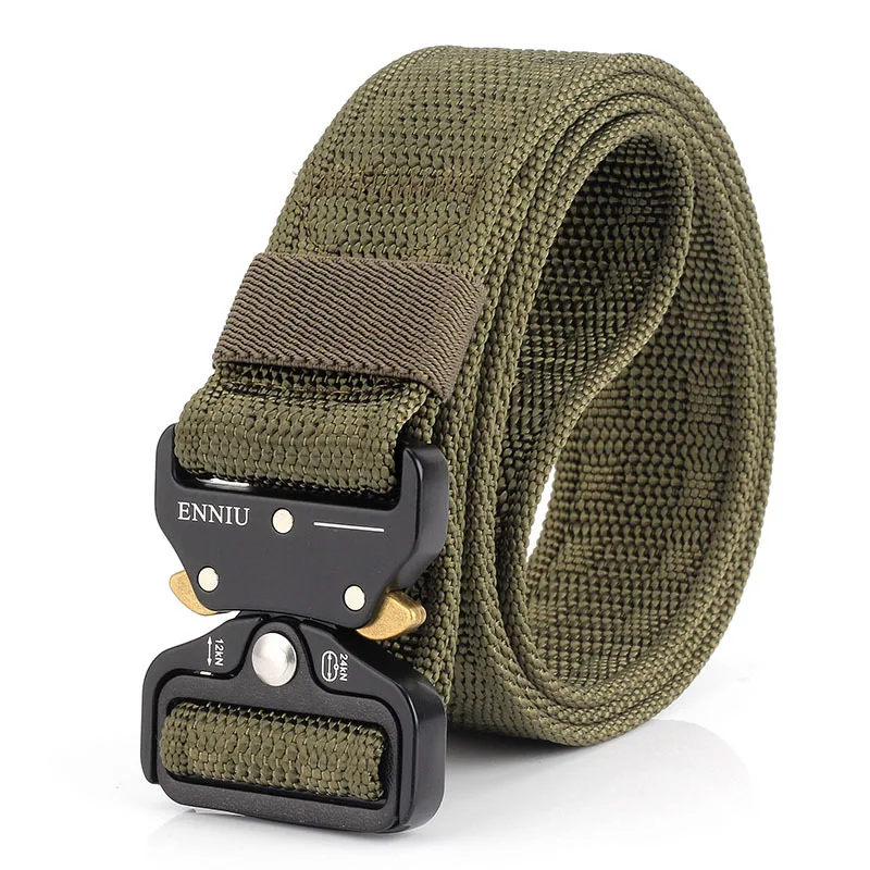 Regulável com Fivela de Metal Cinto de Nylon Acessórios de Caça Esportes ao ar Cinto Tático Enniu Novo Livre 125x3.8 cm Militar Cinto 21 Cinto tático enniu nova náilon esportes ao