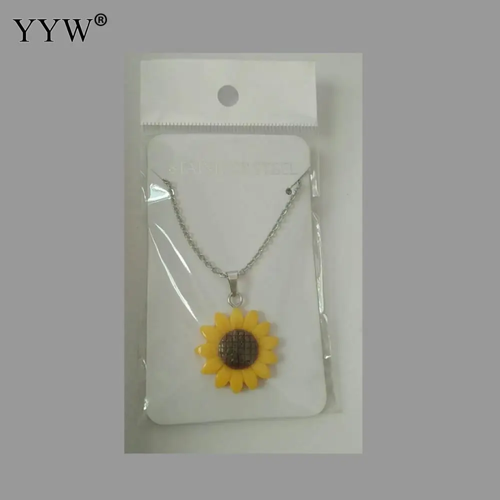 Collar de girasol para mujer, colgante de silicona con flor, cadena de  acero inoxidable, joyería llamativa - AliExpress