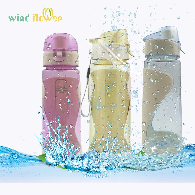 

Wind flower Sport Portable Water Bottle 650ml Plastic Cheap Sport Creative Outdoor/Camp
