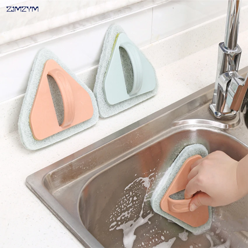 

1pc Scouring Pad with Handle Cleaning Kitchen Bathroom Tool Brush Dish Pot Bathtub Stove Household Floor Tile Dish Washing