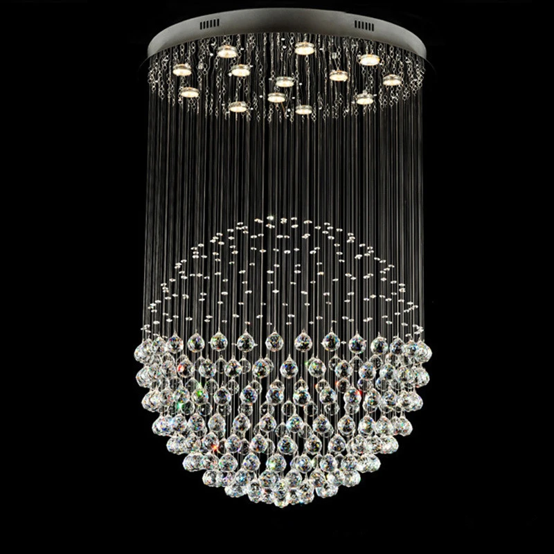 

Modern Crystal Ceiling Light Hanging Lamps Fixtures GU10 90~260V Led Living Room Dinning Room Crystal Ball Lighting WPL040