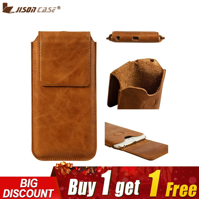 

Jisoncase Phone Case For iPhone 6 6 Plus Bag Genuine Leather For iPhone 6s 6s Plus Sleeve Pouch Cover Magnetic