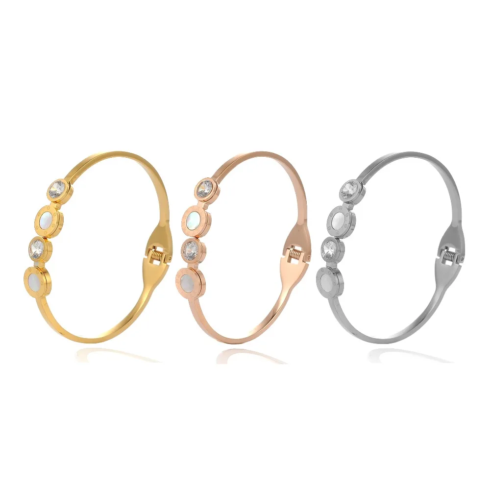 

Stainless steel bangle for women rhinestone Sliding Luxury Wedding Party Band Wristband Jewellery Gift