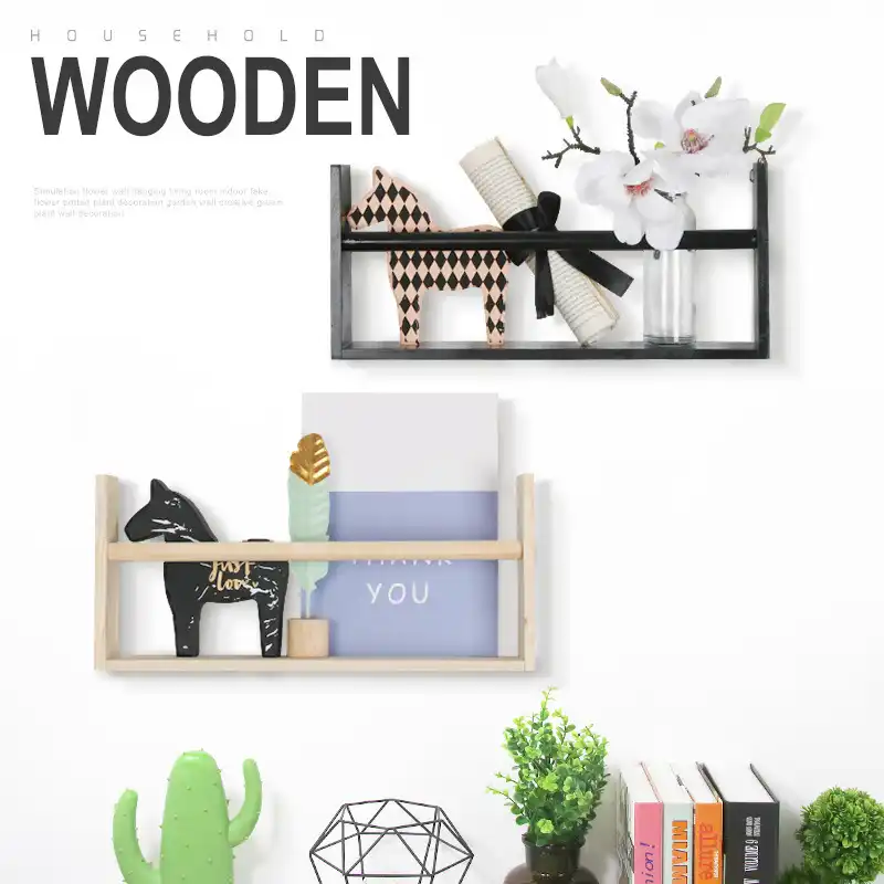 Nordic Minimalist Wooden Wall Shelf Decorative Shelves Wall