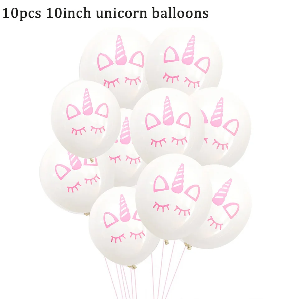 10 white pink unicorn balloons