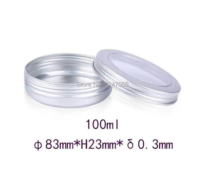 100 мл/г D83 * H23mm 30 шт 50 Металлические косметические банки для крема Case n Прозрачная