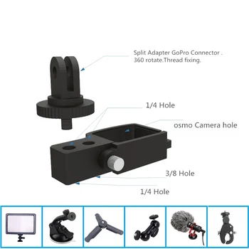 

CNC bracket multifunction Extended clip for GoPro Hero camera adapter for dji OSMO Pocket Handheld gimbal Accessories