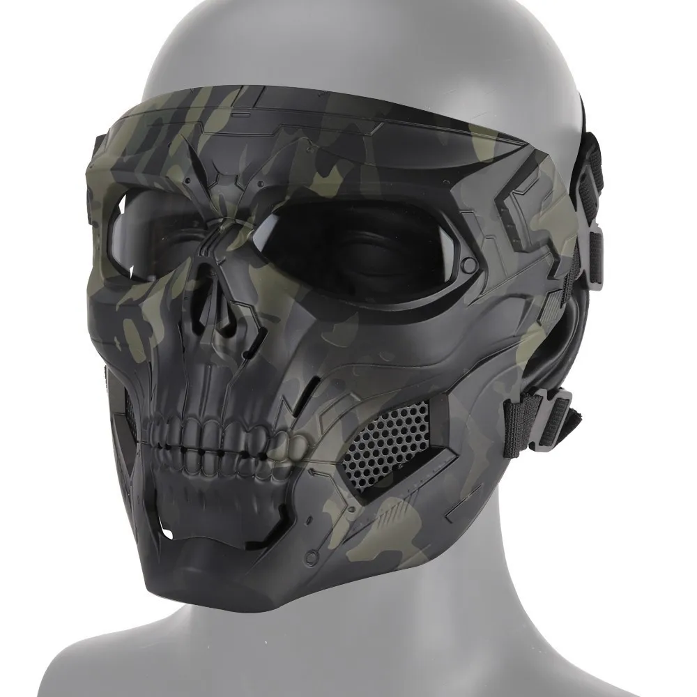 Airsoft Shooting Tactical Hunting Equipment Gears Skull Messengers Unisex Full Protective Mask Helmet 2 Wearing Ways Accessories