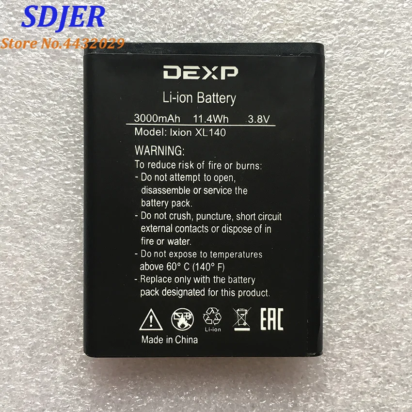 

For DEXP Ixion XL140 FLASH 3000mAh Mobile Phone Li-ion Battery Replacement