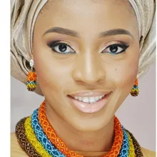 Модные африканские бусы Ювелирные наборы серьги ручной работы Ювелирный Набор ручной работы нигерийское свадебное ювелирное ожерелье набор AMJ547