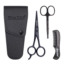 4 шт./компл. инструмент для формирования бороды для укладки ножницы для усов и расческа набор для ухода за бородой для мужчин с сумкой Профессиональный инструмент для бороды