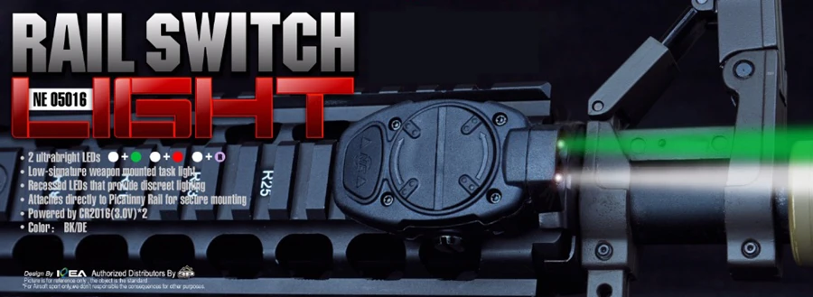 Ferroviário com Interruptor Luz para Picatinny Softair Tático Noite Evolução Capacete Remoto Luz Cauda Branco Vermelho ir Arma Luzes 2 Cheap Luzes de armas