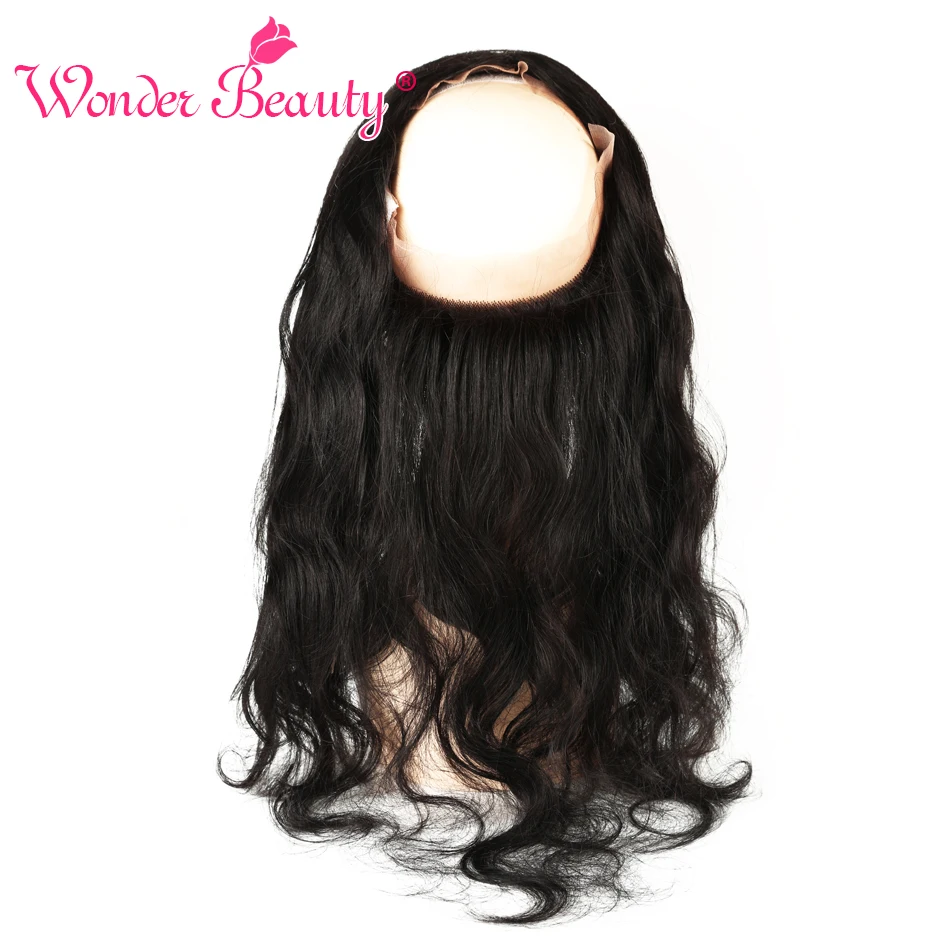 Wonder Beauty hair products human remy hair Body Wave 360 lace frontal available 10-20 inches length Peruvian hand tied front body-wave